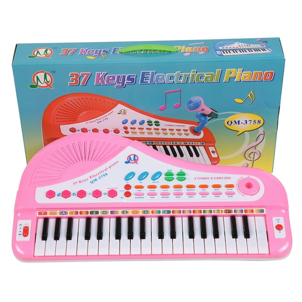 37 Keys Kids Electronic Keyboard Piano with Mic for Children Musical Toys Gift Pink Walmart