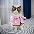 thumbnail image 5 of KMWGRE Cartoon Pet Outfit Soft Polyester Apparel For Small Medium Dog Cat Spring Summer Walking Dress Up Pink M, 5 of 6