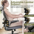 thumbnail image 3 of Ergonomic Home Office Chair with Mesh High Back, Adjustable Lumbar Support, Flip-up Armrest, Removable Headrest, Swivel Wheel, Space Saving, 330LBS (Black+Grey), 3 of 18