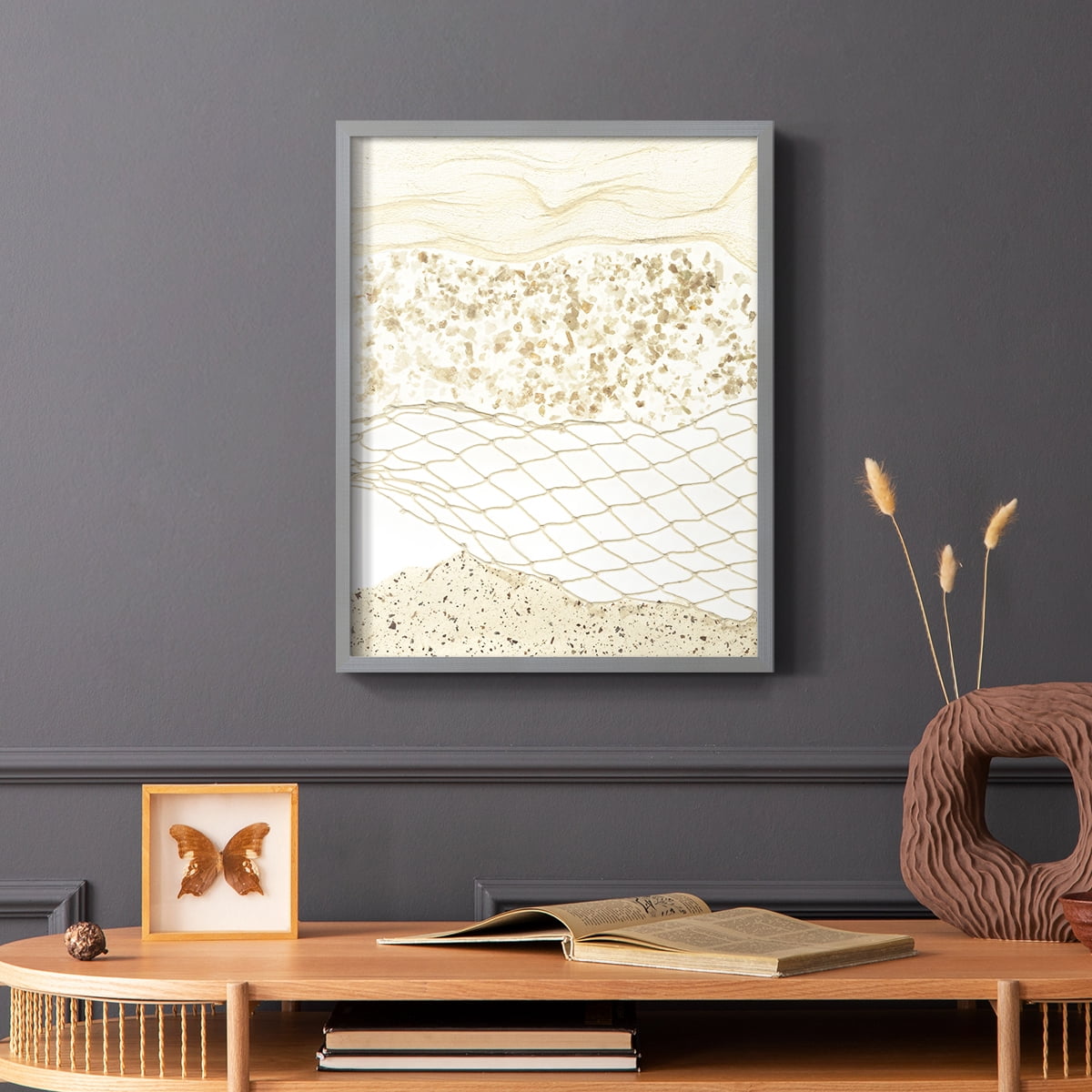Coast Away I Framed Print in Gray Solid Wood Framed Print No Nail Hanging