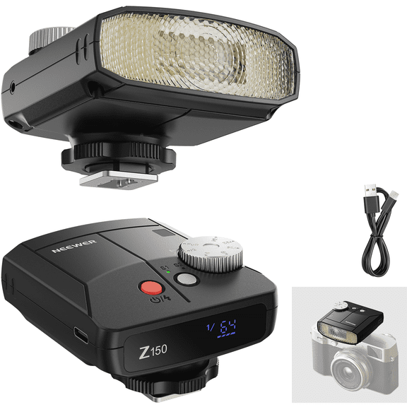 Neewer Z150 Mini Camera Flash, 20Ws GN15, 6000K, Manual 1/64-1/1, S1/S2 Mode, 640 Flashes, 3.1s Recycle
