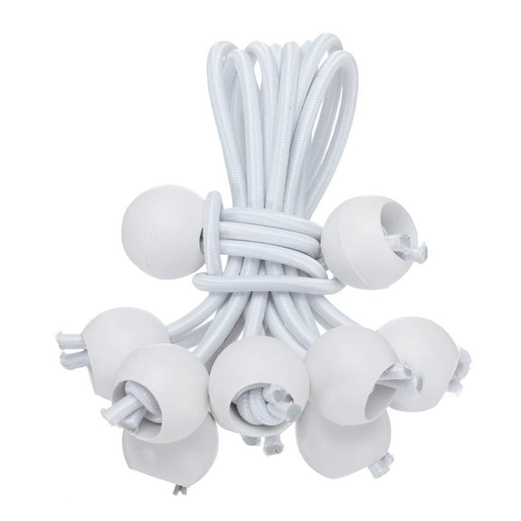Uxcell 10Pcs Ball Bungee Cords 4" Heavy Duty Bungee Cord Balls for Tent Camping Holding Wire and Hoses, White