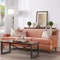 thumbnail image 2 of Maklaine Contemporary Hardwood Sofa with Metal Casters in Peach Orange, 2 of 13