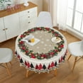 thumbnail image 6 of Nanqianyi Round Christmas Tablecloth 70 Inch, Winter Xmas Trees Pine Cone Balls Printed Washable Table Cloth for Kitchen Dinner Decor, 6 of 9