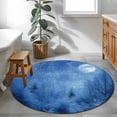 thumbnail image 3 of Round Rug 3.3Ft Washable Non-Slip, Blue Night Landscapes Circle Area Rugs for Living Room Bedroom, Christmas Winter Snowfall Forest Indoor Floor Mats Carpet Runner for Home Decor Aesthetic, 3 of 8