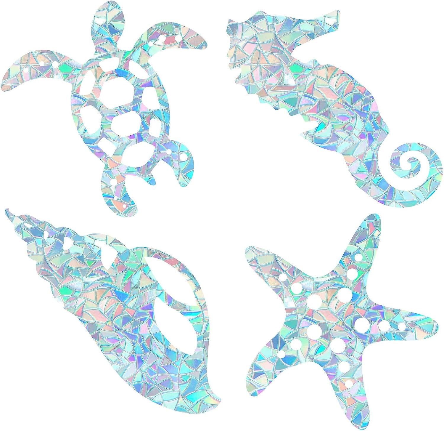 16PCS Sea Animal Window Decals Turtle Static Glass Sliding Door Sticker