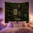 thumbnail image 2 of Vintage Botanical Fern Illustrations in Dark Academia Library, Moody Vintage for Book Lovers, Rustic Home Wall Art, Graduation Gift, Tapestry Wall Hanging for Study Room and Home Library, 2 of 7