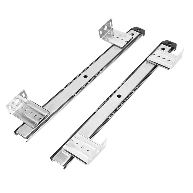 2 soportes de riel deslizante para teclado de computadora de escritorio de acero laminado en frío engrosado (blanco)