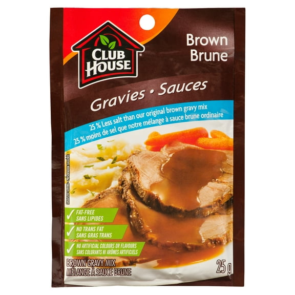 Club House, Gravies/Sauces, Brown Brune 25% less salt than our original gravy mix