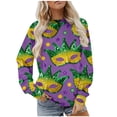 thumbnail image 2 of Gamivast Carnival Theme Shirts for Women Funny Mask Graphic Short Sleeve Tee Tops Casual Loose Crew Neck Trendy Pullover Party Tunic Dressy Blouses Mardi Gras Day T-Shirt, 2 of 6