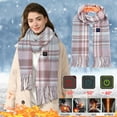 thumbnail image 2 of Heated Scarf for Winter, Soft Warm Heating Scarf with USB for Electric Connecting, Electric Heated Neck Warmer for Women Men, Electric Heated Blanket, Lightweight Portable Pink Heated Scarf, 2 of 8