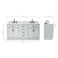 thumbnail image 3 of Ariel Hepburn 73 In. Double Rectangle Sink Vanity With 1.5 In. Carrara White Countertop In Grey, 3 of 9