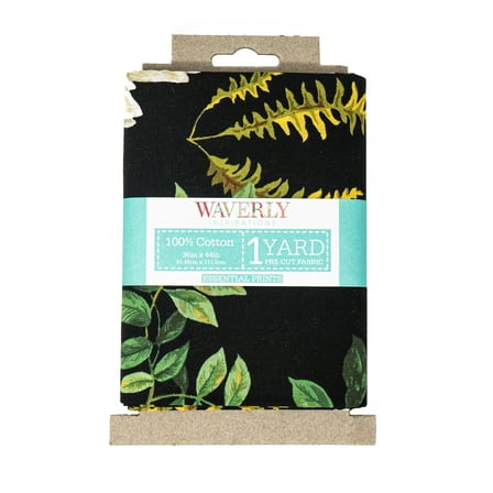 Waverly Inspirations 1 Yard Cut 100% Cotton Prints Fabric, Janemse Black, 44" Wide for Quilting & Sewing