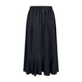 thumbnail image 6 of Women's Skirts Summer Elegant Chiffon Skirt Casual Swing Skirt High Waist Plain Ruffles A-Line Dresses Solid Color Office Work Maxi Dress Skirt, 6 of 7