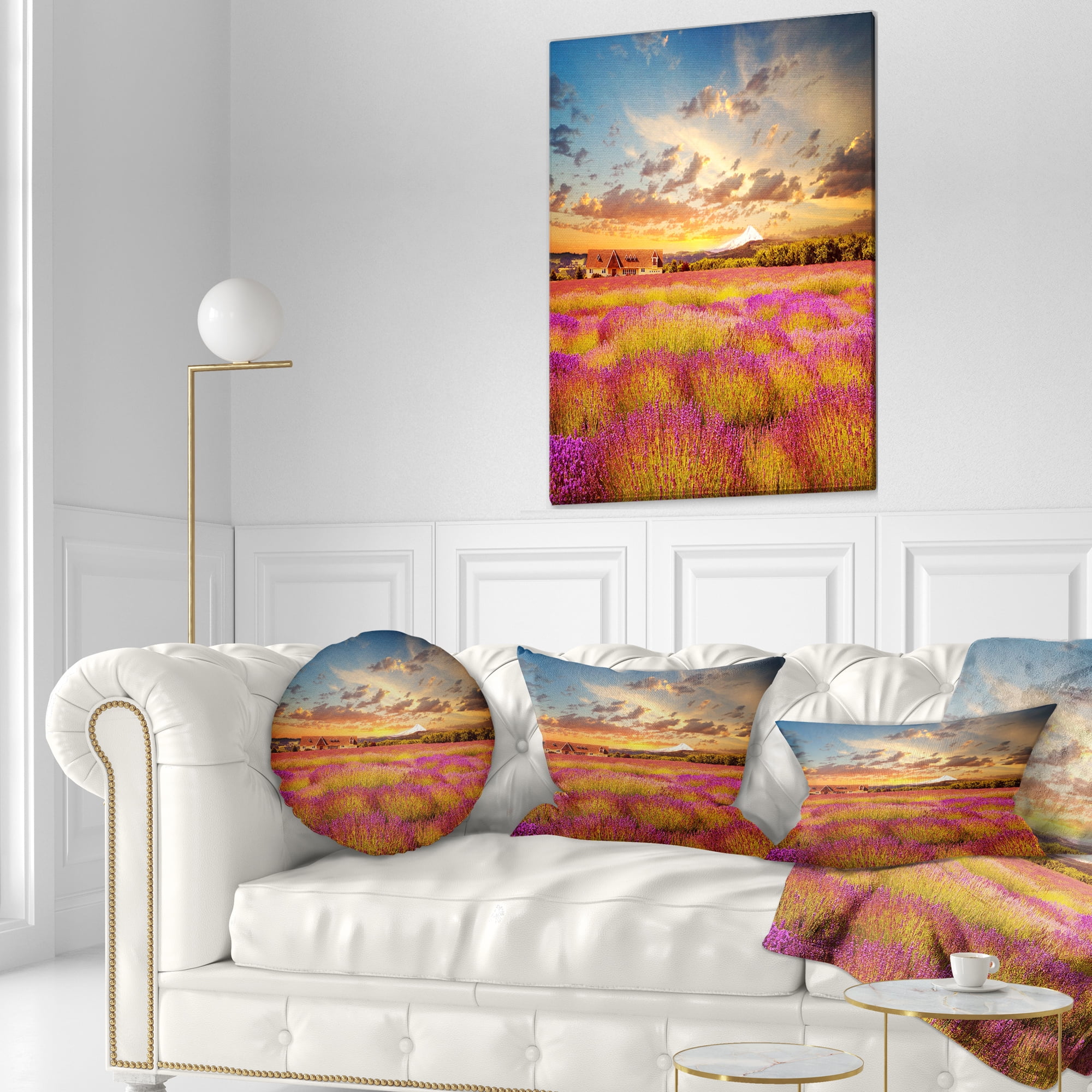 Designart 12" x 20" Yellow Polyester Throw Pillow