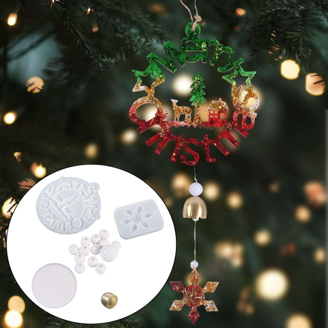 Resina de Silicona Colgante de Epoxi Bricolaje Etiquetas Colgantes Navidad con Campanas BLESIY Resina epoxica