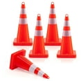 thumbnail image 1 of Costway Lot de 10 Cônes de Sécurité 28 Pouces PVC Orange avec Collier Réfléchissant et Poignée, 1 of 8