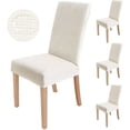 thumbnail image 1 of Fundas para sillas 4 Piezas, Funda elástica para Silla de Comedor Protector de Silla Moderno Lavable para decoración Fiesta Banquetes Oficina Hotel(Beige), 1 of 5