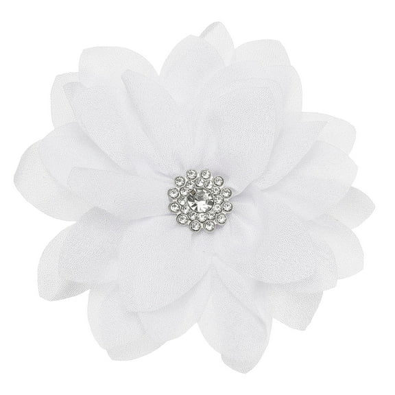 Uxcell Flower Brooch Pin, Hair Flower Clips, Floral Brooch for Women Clothes Hair Banquets White