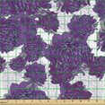 thumbnail image 2 of Ambesonne Victorian Fabric by the Yard Upholstery, Allium Flower Petals, 1 Yard, Purple White, 2 of 5