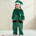 thumbnail image 5 of HNMKIU Kids Christmas Bodysuit Boys Girls Long Sleeve Cartoon Prints Romper Jumpsuit Clothes Christmas Outfit Green - 2-3 Years, 5 of 6
