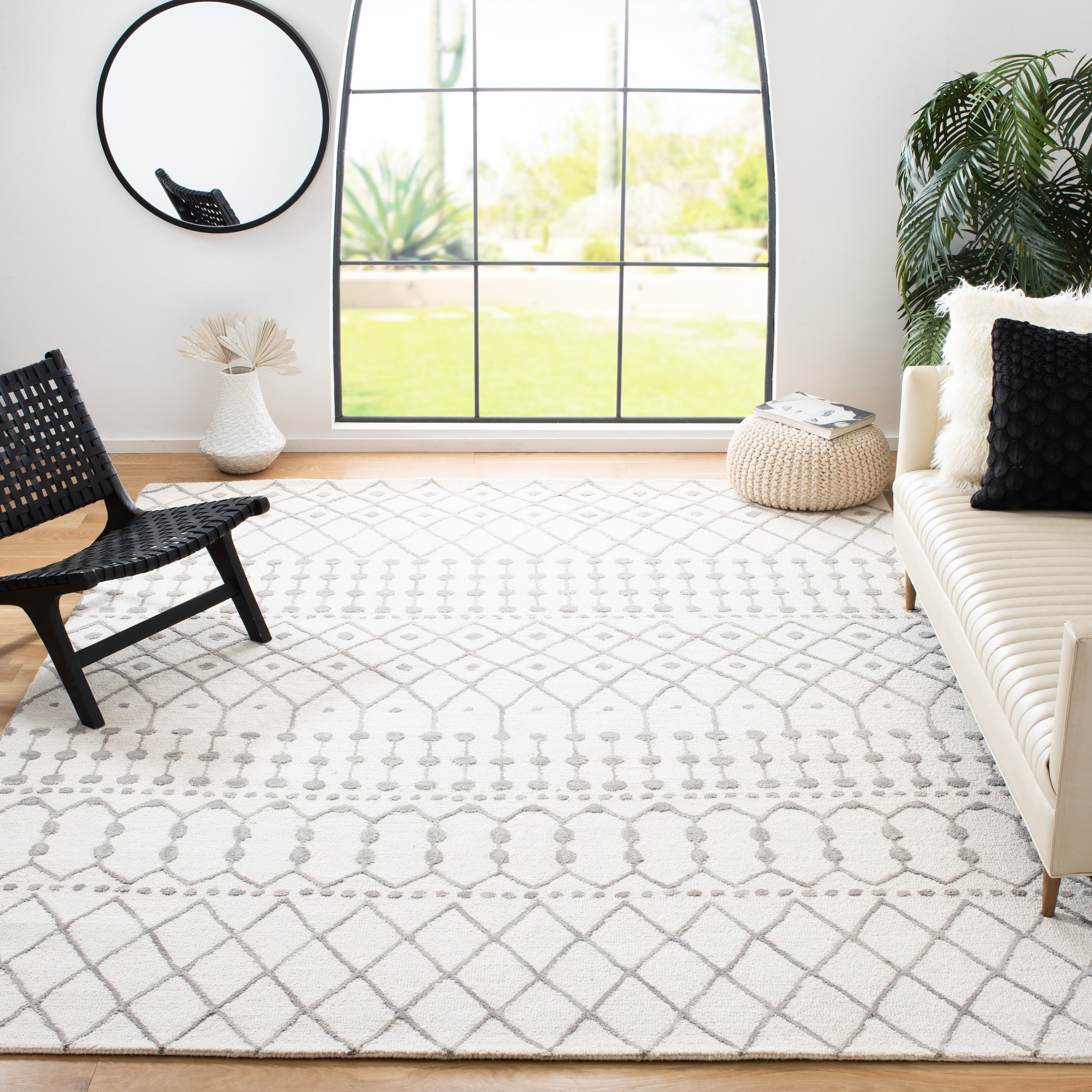 SAFAVIEH Blossom Aspen Aztec Area Rug, Ivory/Grey, 8' x 10'