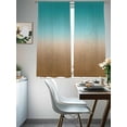 thumbnail image 5 of Sheer Curtains 72 Inches Long, Teal Brown Ombre Light Filtering Window Curtains for Living Room, Turquoise Gradient Modern Abstract Art Rod Pocket Voile Sheer Curtain Drapes, 52"W x 72"L, 2 Panels, 5 of 8