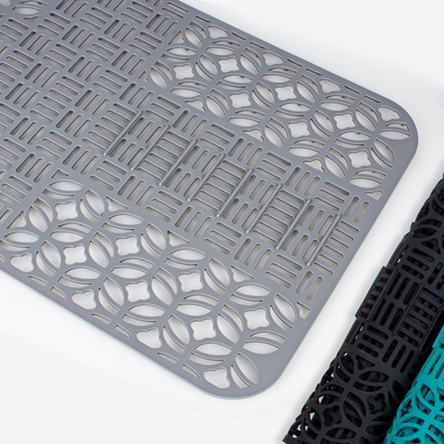 Alfombrilla de silicona para secar platos, alfombrillas de mesa para fregadero cortables, muebles para el hogar (gris) Hugtrwg Libre de BPA