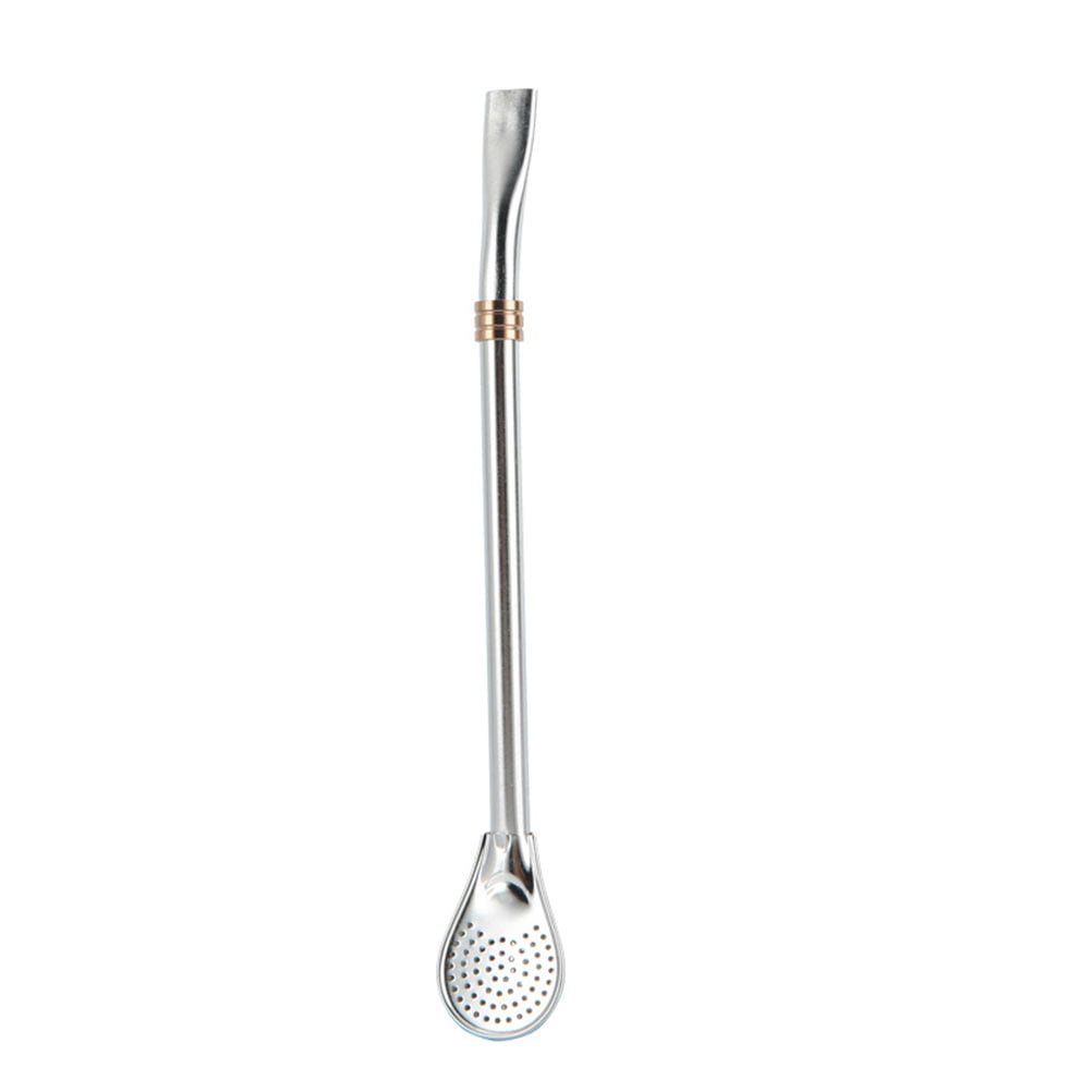 2pcs/set Stainless Steel Spoon Straws, Coffee Stirrer, Reusable
