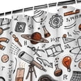thumbnail image 3 of Math Equations Science Icons White Pattern Shower Curtain 84"x72" ,Bathroom Decorative Shower Curtains Set with 12 Hooks,Modern Waterproof Washable Shower Curtain, 3 of 6