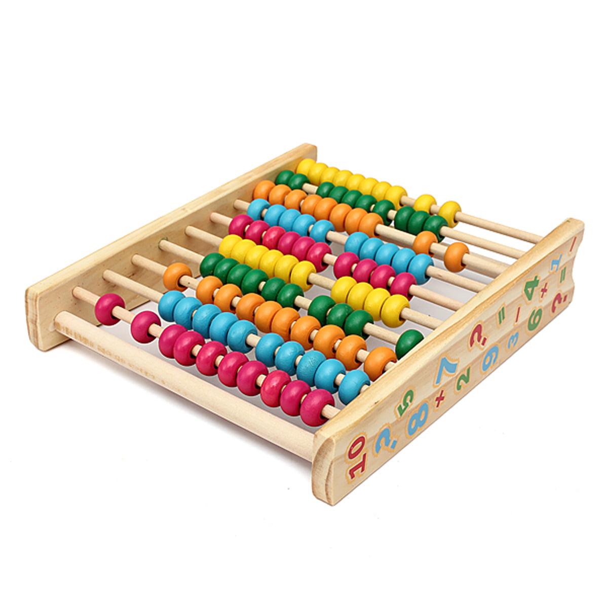 Colourful discs calculation table toy help with maths preschool wooden abacus