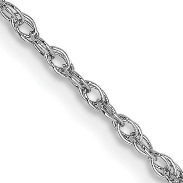 14k White Gold 24 Inch 1.3mm Heavy Baby Rope Chain Necklace Pendant Charm