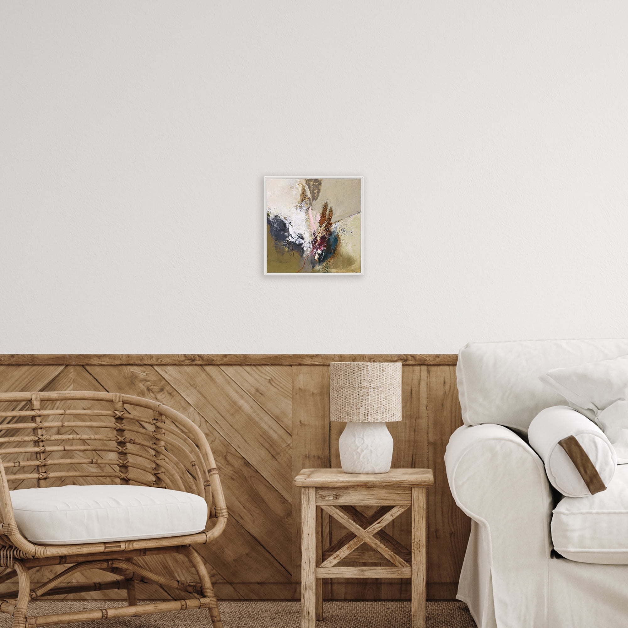 Earthy Mood Composition White Framed Giclee Art, design by Design Fabrikken