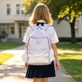 thumbnail image 2 of Weebloom Polka Dot School Backpack For Kids Teen Girls Cute Style Lace Trim Lightweight Casual Daypack Large Bookbag Middle High School College Purple, 2 of 4