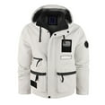 thumbnail image 5 of Luwomo Jackets for Mens Mens Fall and Winter Jackets Outdoor Windproof Hiking Long Sleeved Hooded Loose Fit Coat Tops White,3XL, 5 of 9