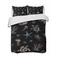 thumbnail image 2 of Black Coastal Twin Size Down Alternative Comforter, Lightweight Comforter Quilt Bedding Set with Pillow Shams Nautical Summer Beach Sea Turtle Starfish All Seasons Bed Comforter Duvet Insert 68"x86", 2 of 7