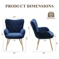 MALOL Leaf Pattern Velvet Accent Chair with Golden Legs, Modern Living ...