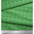 thumbnail image 2 of Soimoi Green Silk Fabric Spiral & Geometric Print Fabric by Yard 42 Inch Wide, 2 of 3