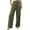 Army Green, variant on Womens Summer Casual Loose Cargo Pants Button Zipper Waist Straight Wide Leg Vacation Beach Pants with Pockets