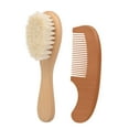 thumbnail image 1 of 2Pcs Juego de cepillo de cabello para bebé Juego de cepillo para el recién nacido Piel de lana su MABOTO Peine, 1 of 6