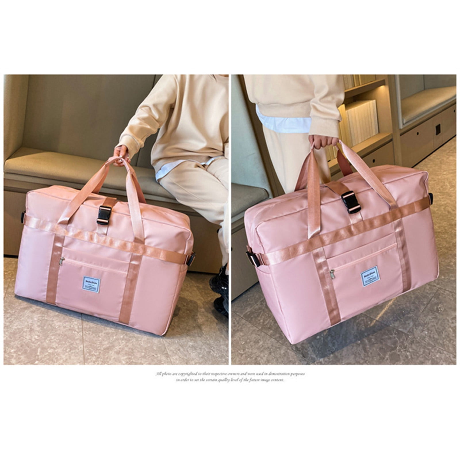 TaTaai 2Pcs Sport Travel Duffle Bag Gym Tote Bag for Women, Weekender Carry on Bag for Airplane, Ladies Beach Overnight Bag Waterproof Luggage Bag with Toiletry Bag