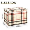 thumbnail image 5 of Yayeee Collapsible Cube Storage Bin with Lid Fabric Closet Decorative Basket with Handles, Black Tartan, 5 of 7