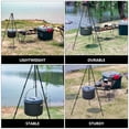 thumbnail image 2 of SHINYPASING 1Set Sturdy Three Leg Black Campfire Bracket for Hanging Pot and Outdoor Cooking, 2 of 7