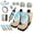 Beach Starfish Ocean, variant on FUIALDOLG Black White Wolf Print Seat Covers Full Set - Front & Rear Car Seat Protector Set,Headrest Covers,Steering Wheel Cover Shoulder Pads Headrest Cover View Mirror Cover Seat Storage Bag