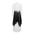thumbnail image 5 of YiZYiF Girls Metallic Color Block Church Praise Dance Dress Long Sleeve Worship Liturgical Tunic Black 8, 5 of 7