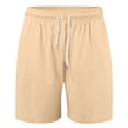 thumbnail image 4 of Youmylove Fashion Mens Shorts Mens Summer Shorts Elastic Waist Drawstring Beach Shorts Solid Color Loose Shorts With Pockets Stretch Dress Basic Shorts, 4 of 5