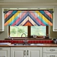thumbnail image 3 of Yayeee Kitchen Curtains Set of 2 Light Filtering 57"x24" Over Sink Window Panels, Color Striped, 3 of 7