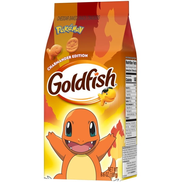 Goldfish® LTO Pokémon Charmander Edition Cheddar Cheese Baked Snack Crackers, 6.6 Oz Bag