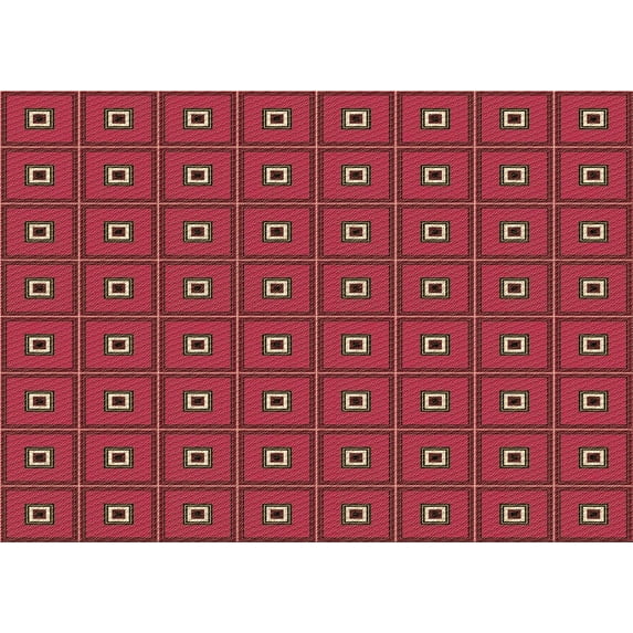 Ahgly Company Machine Washable Indoor Rectangle Transitional Crimson Red Area Rugs, 6' x 9'