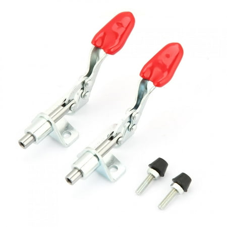 

Octpeak Toggle Clamp 2Pcs Iron Galvanized Quick Fixed Push-Pull Type Vertical Toggle Clamp Push-Pull Type Toggle Clamp